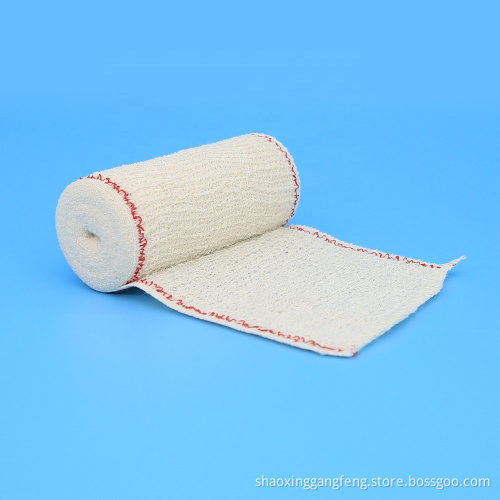 Högkvalitativ medicinsk 100% bomullselastisk kompressionsbandage